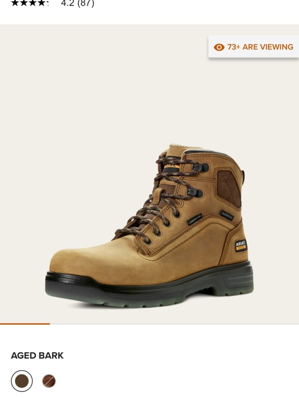 Ariat Tan Work Boots with Black Soles - BRAND NEW